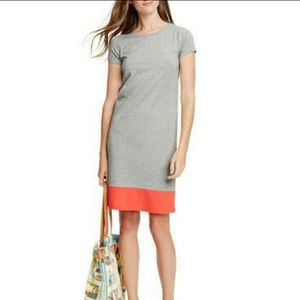 Boden T-shirt dress coral color block size 6L/10 L